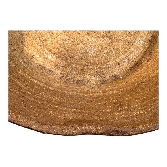 Vintage Studio Pottery 1976 Marge Pottery Abstract Bowl Brown Blue Glazed 9.5" - Picture 3 of 7